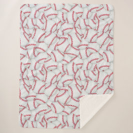 Gelaagde Baseball Patroon Sherpa Deken