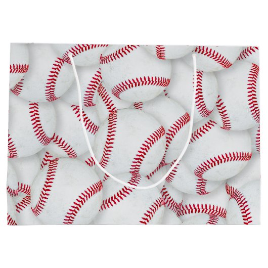 Gelaagde Baseball Pattern Birthday Groot Cadeauzakje (Achterkant)
