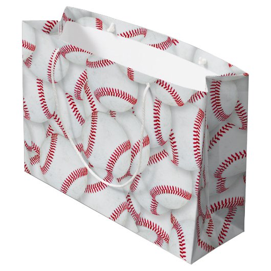 Gelaagde Baseball Pattern Birthday Groot Cadeauzakje (Achterkant Gekanteld)