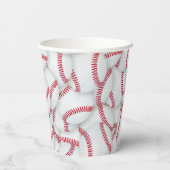 Gelaagde Baseball Pattern Birthday Papieren Bekers (Achterkant)