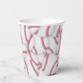 Gelaagde Baseball Pattern Birthday Papieren Bekers (Voorkant)