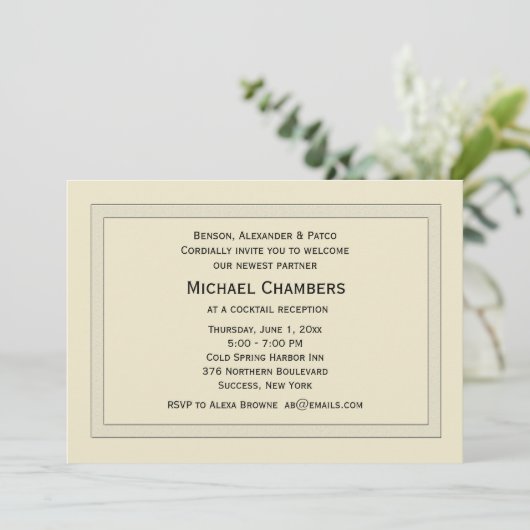 Gelaagde bedrijfsuitnodigingen kaart (Staand voorkant)