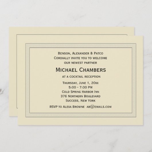 Gelaagde bedrijfsuitnodigingen kaart (Voorkant / Achterkant)