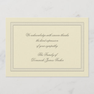 Gelaagde Bereavement Dank u Notecard Bedankkaart