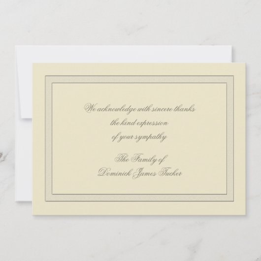 Gelaagde Bereavement Dank u Notecard Bedankkaart (Voorkant)