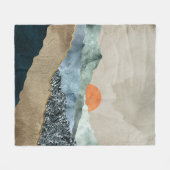 Gelaagde bergen met zonsondergangsgloed fleece deken (Voorkant (Horizontaal))