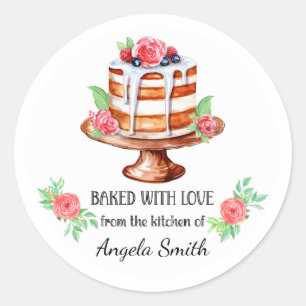 Gelaagde Bessen Cake Gebakken met Liefde Stickers
