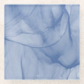 Gelaagde blauw glazen onderzetter (Voorkant)
