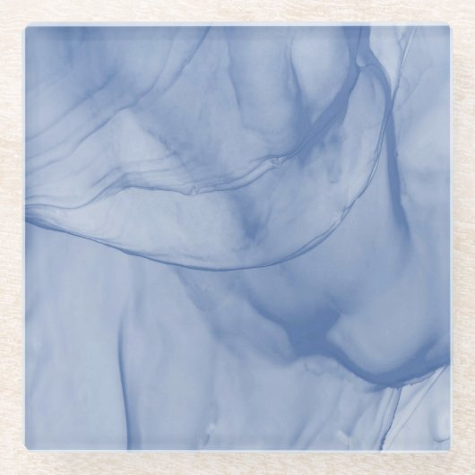 Gelaagde blauw glazen onderzetter (Voorkant)