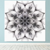Gelaagde Bloom Mandala Canvas Afdruk (Insitu (Houten vloer))