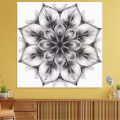Gelaagde Bloom Mandala Canvas Afdruk (Insitu (Woonkamer))