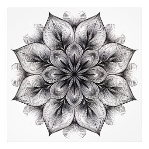 Gelaagde Bloom Mandala Foto Afdruk