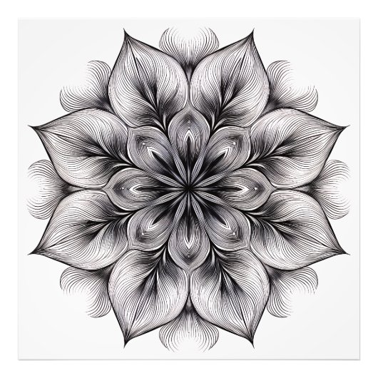 Gelaagde Bloom Mandala Foto Afdruk (Voorkant)
