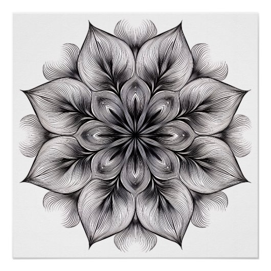 Gelaagde Bloom Mandala Perfect Poster (Voorkant)