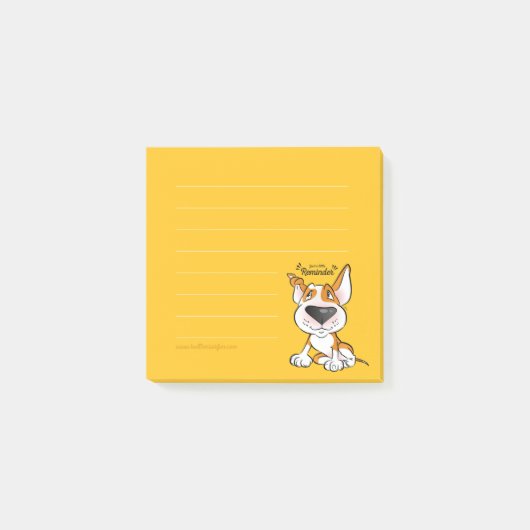 Gelaagde bull Terrier cartoon sticky notes (Voorkant)