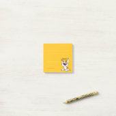 Gelaagde bull Terrier cartoon sticky notes (Op bureau)
