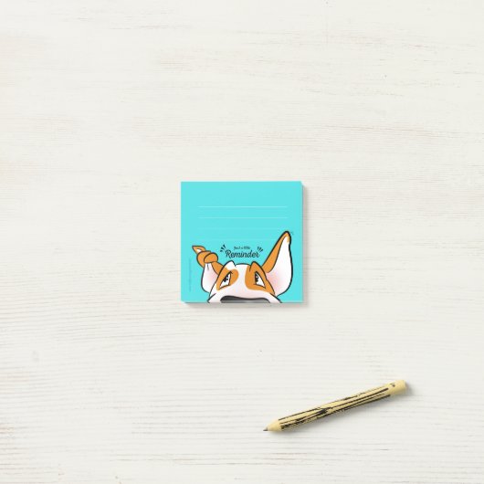 Gelaagde bull Terrier cartoon sticky notes (Op bureau)