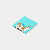 Gelaagde bull Terrier cartoon sticky notes (Schuin)