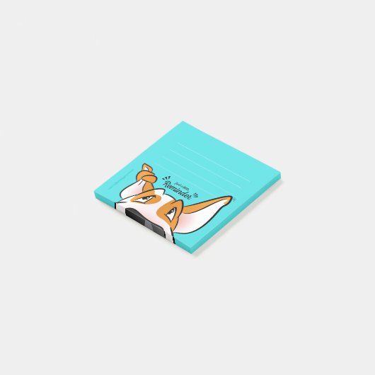 Gelaagde bull Terrier cartoon sticky notes (Schuin)