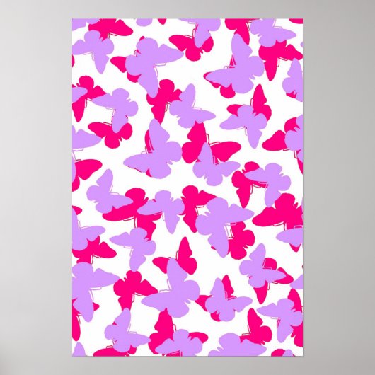 Gelaagde Butterflies Poster (Voorkant)