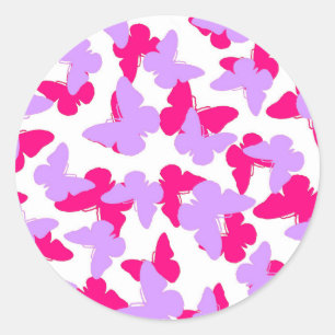Gelaagde Butterflies Ronde Sticker