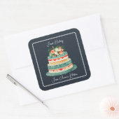 Gelaagde Cake met Floral Top Bakery Sticker (Envelop)