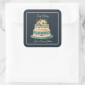 Gelaagde Cake met Floral Top Bakery Sticker (Tas)