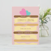 Gelaagde Cake Slice Birthday Party Kaart (Staand voorkant)