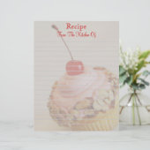Gelaagde Cherry Cupcake Lined Recipe Letterhead (Staand voorkant)