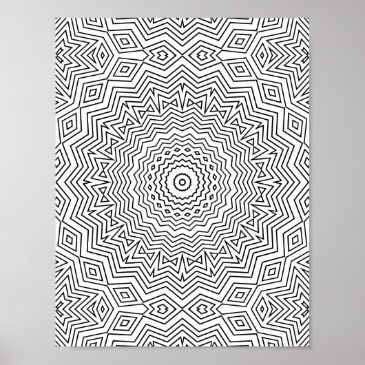 Gelaagde Chevron Golf Mandala met Diamant Accenten Poster (Voorkant)