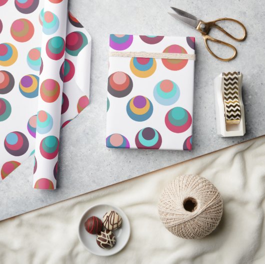 Gelaagde cirkels uit het midden van de eeuw cadeaupapier (Crafts)