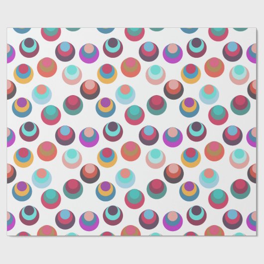 Gelaagde cirkels uit het midden van de eeuw cadeaupapier (Vlak)