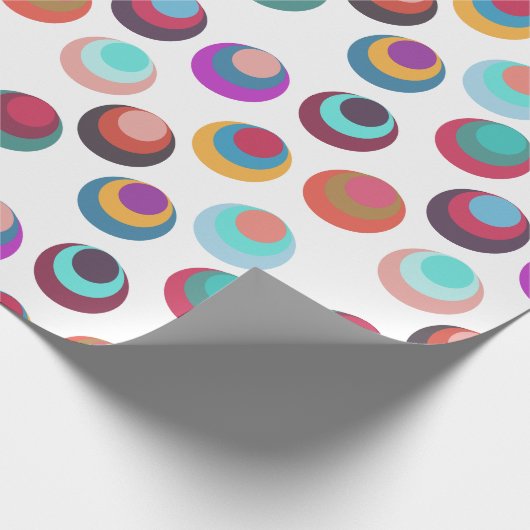 Gelaagde cirkels uit het midden van de eeuw cadeaupapier (Hoek)