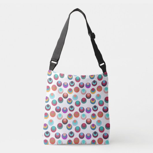 Gelaagde cirkels uit het midden van de eeuw crossbody tas (Voorkant)