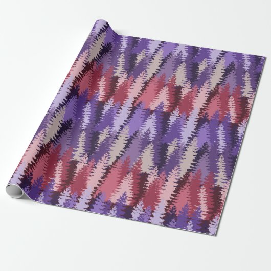 Gelaagde Dennenbos Patroon Cadeaupapier (Uitgerold)