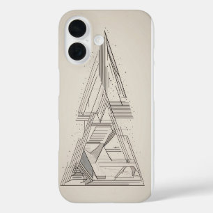 Gelaagde Driehoeken Line Art iPhone 16 Hoesje