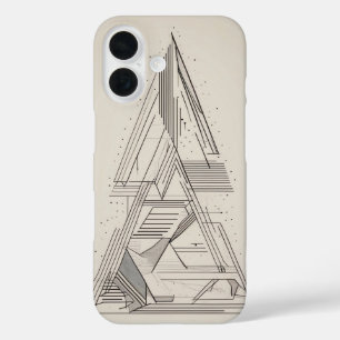 Gelaagde Driehoeken Line Art iPhone 16 Hoesje