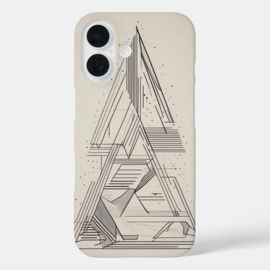 Gelaagde Driehoeken Line Art Case-Mate iPhone Case (Achterkant)