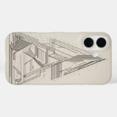 Gelaagde Driehoeken Line Art Case-Mate iPhone Case (Achterkant (horizontaal))