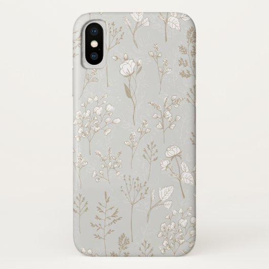 Gelaagde Florals in Zilver en Goud Case-Mate iPhone Case (Achterkant)