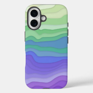 Gelaagde golven iPhone Hoesje Matcha Lavendel