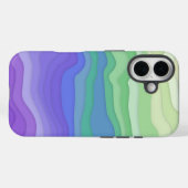 Gelaagde golven iPhone Hoesje | Matcha Lavendel (Achterkant (horizontaal))