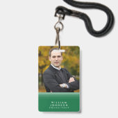 Gelaagde groene en Paarse foto Badge (Voorzijde met lanyard)