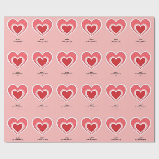 Gelaagde Hart Liefje Viering Wrapping Pape Cadeaupapier (Vlak)