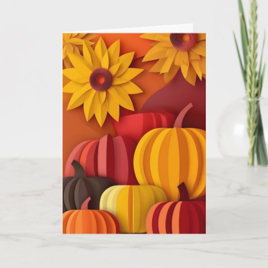 Gelaagde Herfst Oogst Viering Kaart (Voorkant)