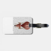 Gelaagde hot-luchtballon — Rood afdrukken Bagagelabel (Achterkant horizontaal)