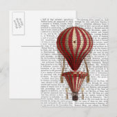 Gelaagde hot-luchtballon — Rood afdrukken Briefkaart (Voorkant / Achterkant)