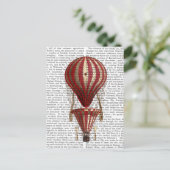 Gelaagde hot-luchtballon — Rood afdrukken Briefkaart (Staand voorkant)