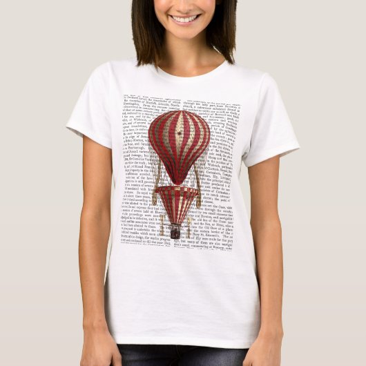 Gelaagde hot-luchtballon — Rood afdrukken T-shirt (Voorkant)