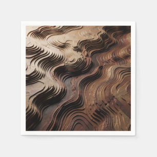 Gelaagde Houten Topografische Golven Abstract Servet